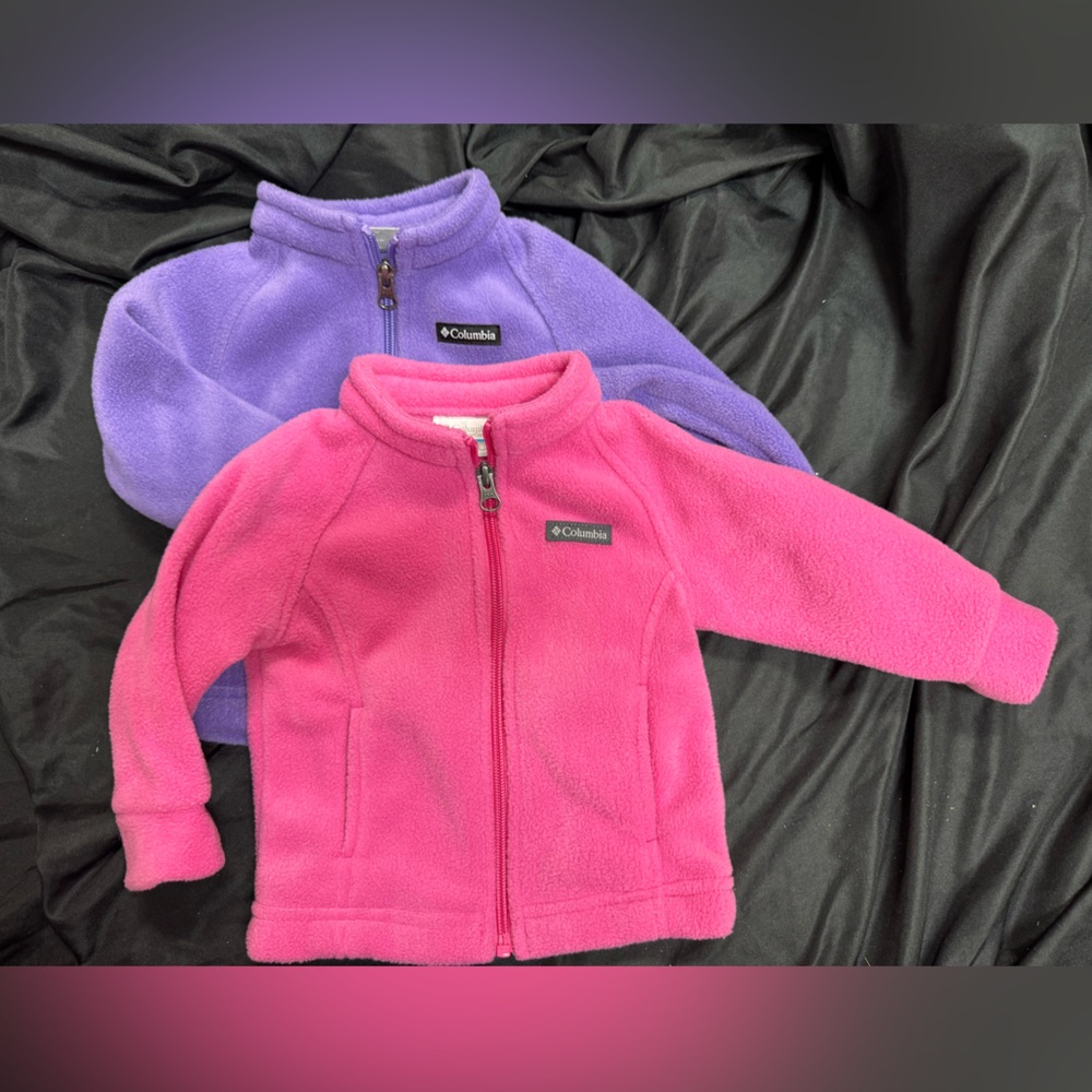 Columbia Baby Fleece Jackets - Pink and Purple
